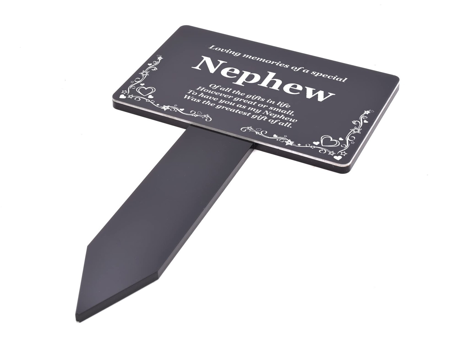Origin Nephew Memorial Stake – Engraved with Poem (Gold/Silver/Copper or Blac…