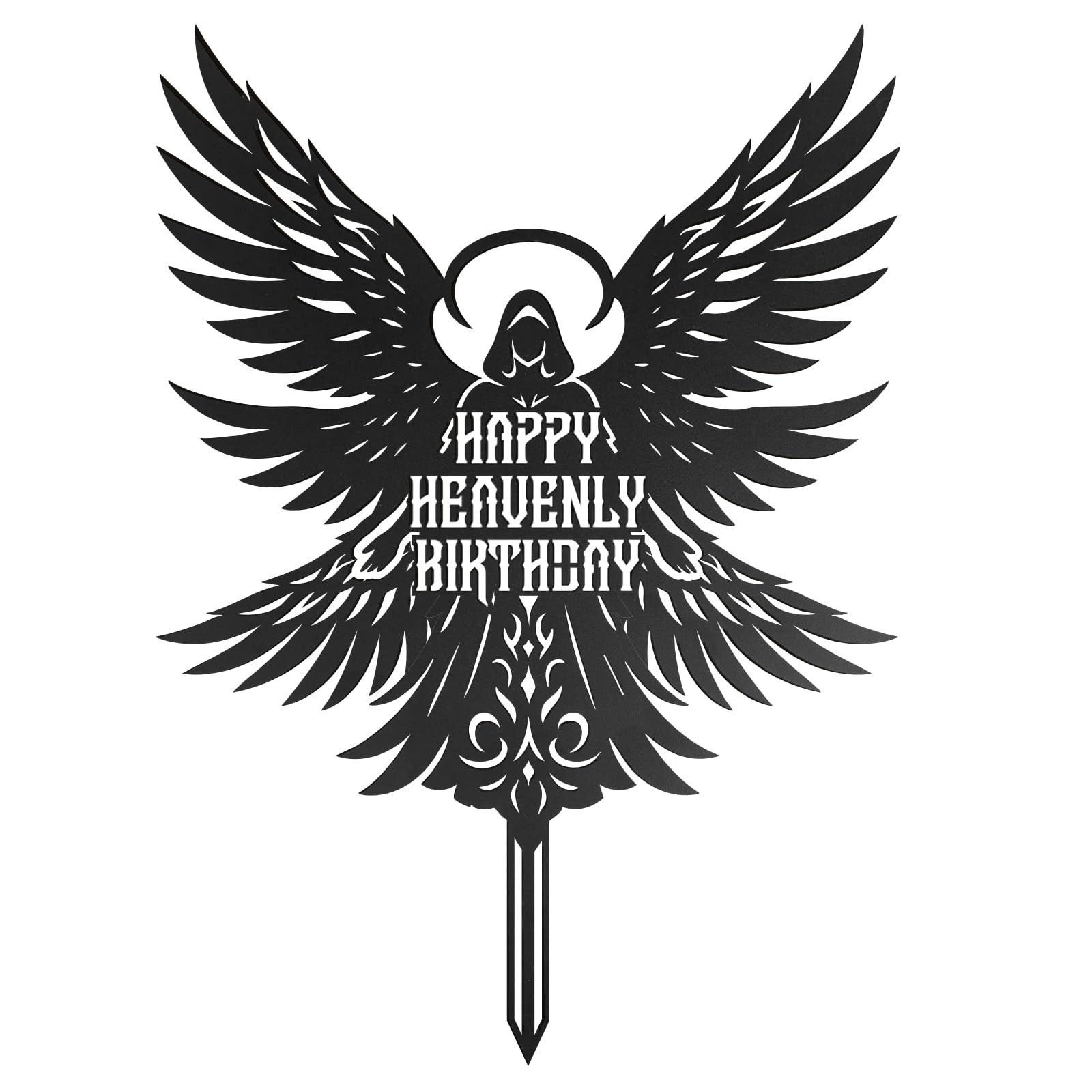 Happy Heavenly Birthday Cemetery Decorations, Durable Cemetery Metal Memorial…