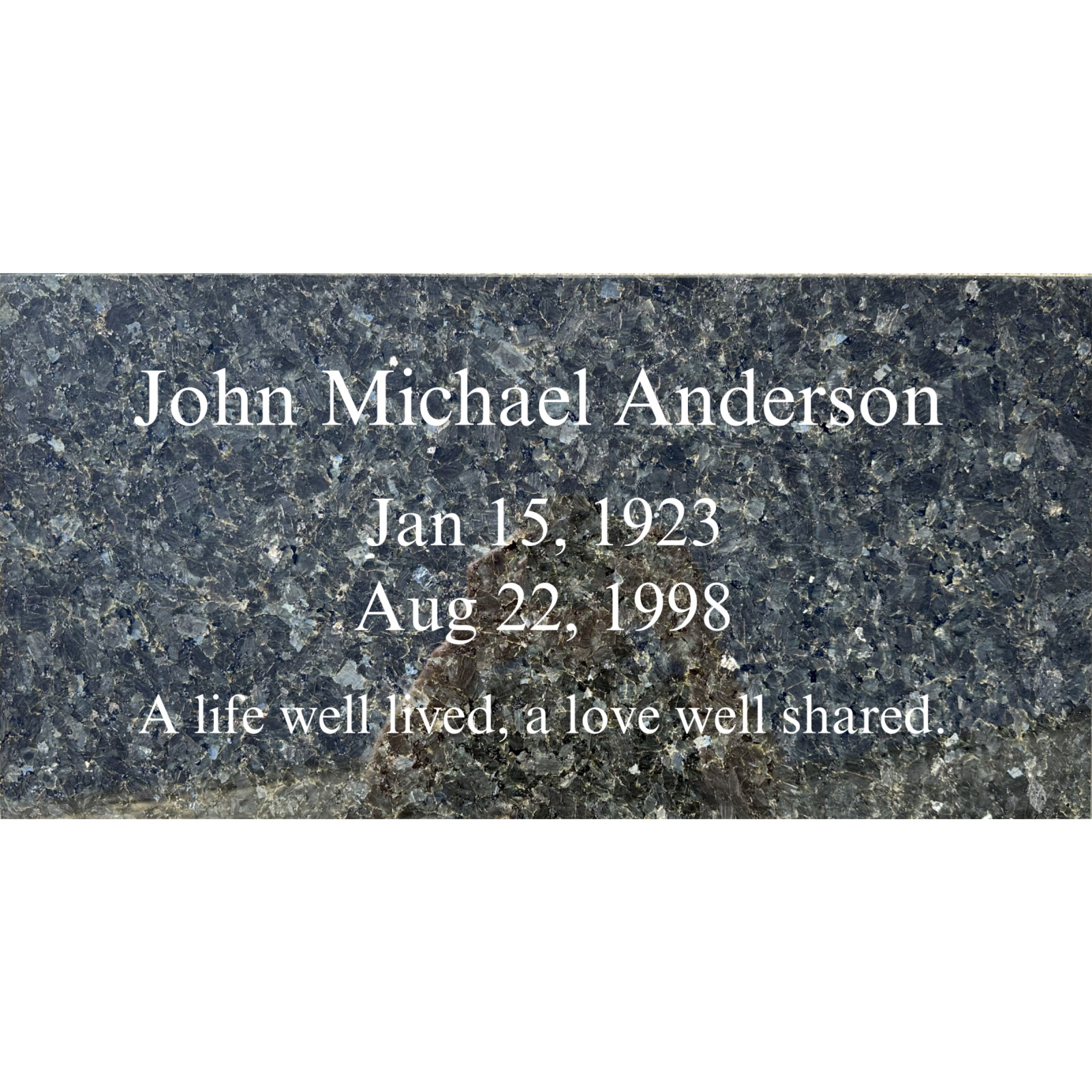 Headstone -cemetery grave flat marker 24x12x4″ includes engraving- Emerald Pearl