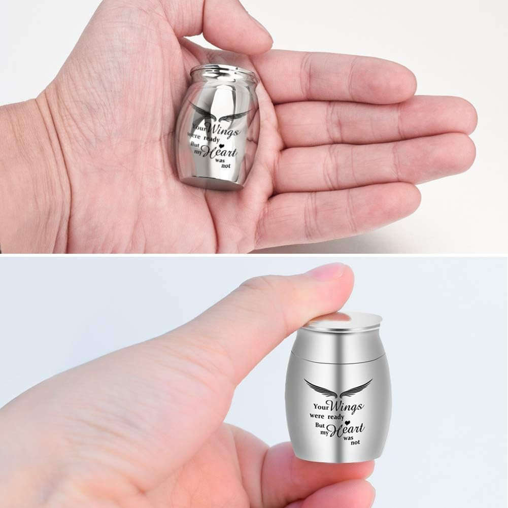 Dletay Small Keepsake Urn for Human Ashes – 1.57 Inch Mini Cremation Urn in Stai