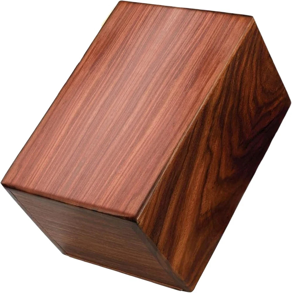 Cremation Urn for Human Ashes Adult Male Female, Solid Rosewood Wooden Urn Box