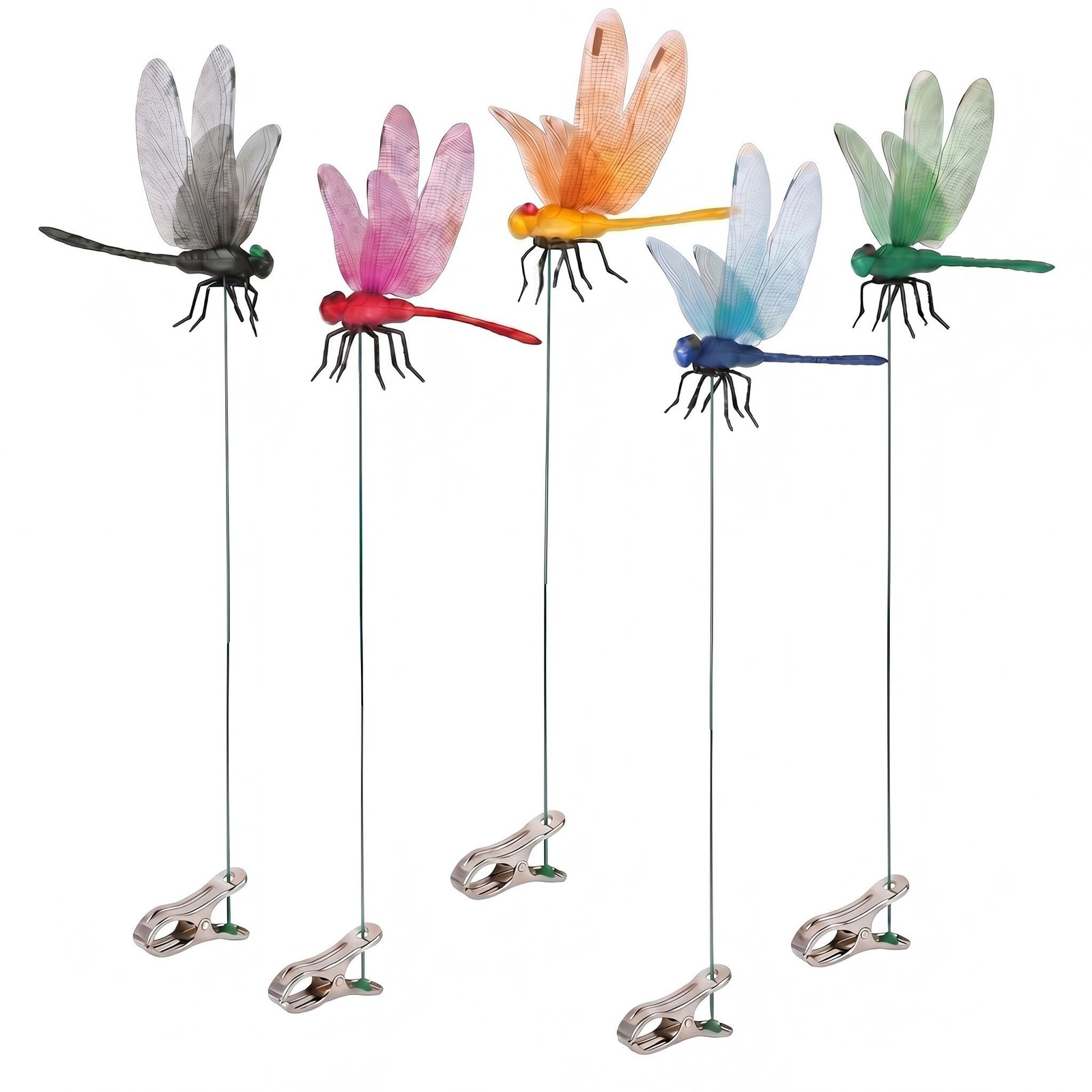 Dragon Fly Clips, Fake Dragonfly Clips, 5 PCS Simulated Clip on Dragonflies O…