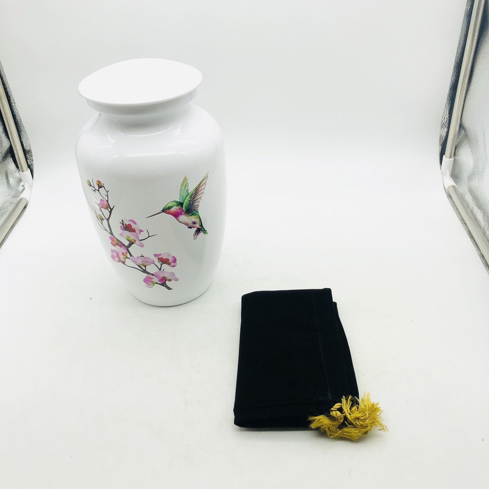Hummingbird Cremation Urn – Large White Decorative Urn for Adult Ashes – Up t…