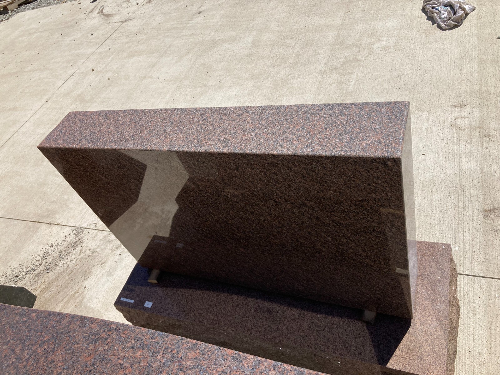 Dark Brown and Light Brown Rectangular Monument (37x24x6) Granite MN-57B