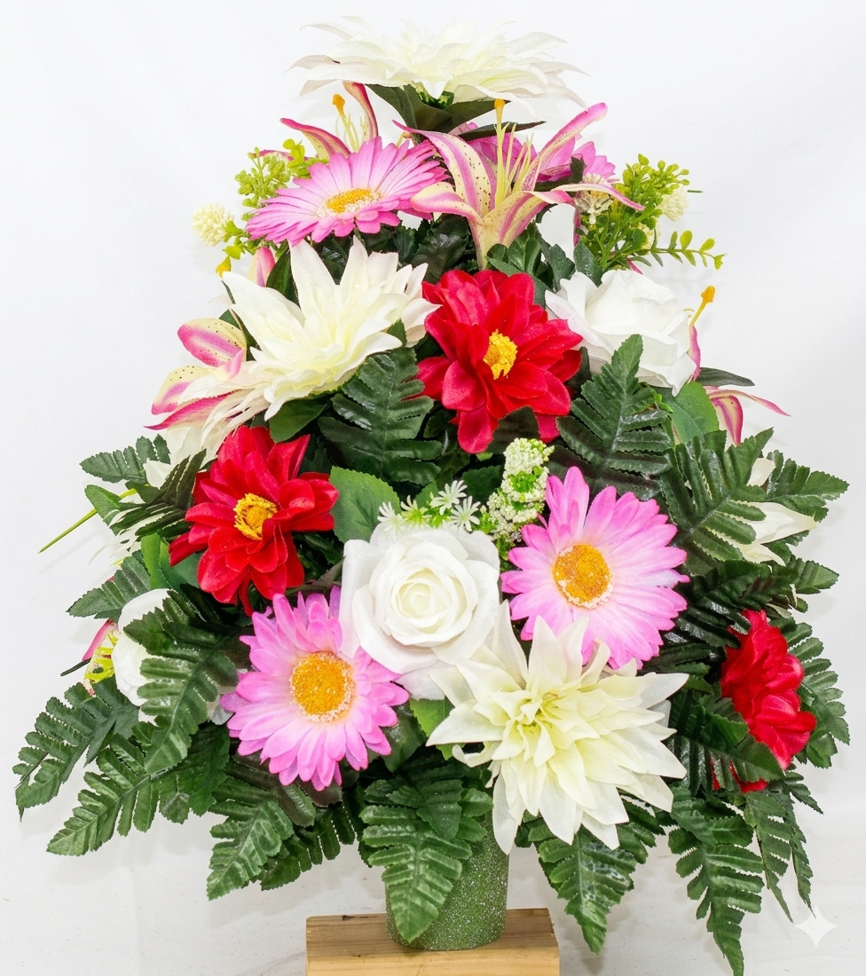 XL Handmade Fall Mixture-360 Degree-Cemetery Flower Arrangement – Artificial