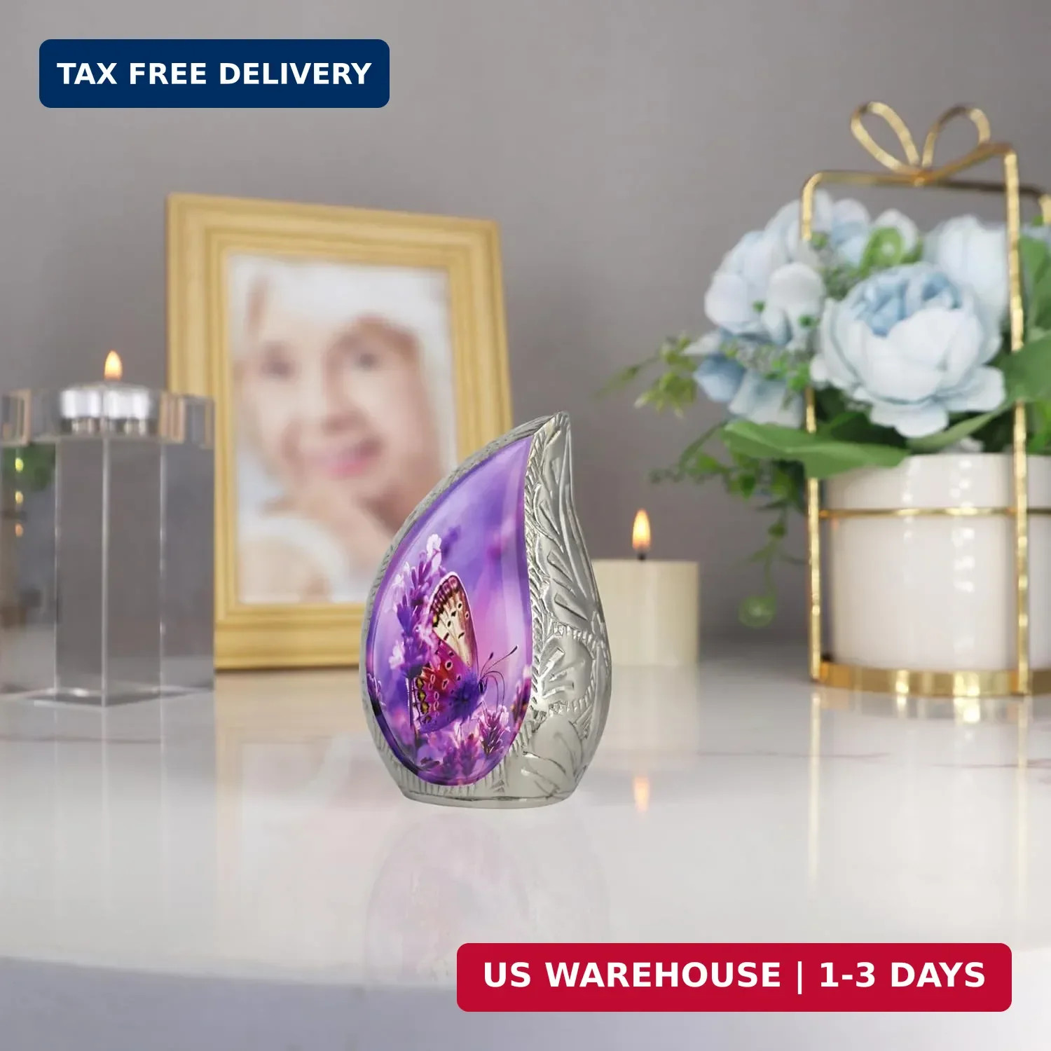 Small Urns for Human Ashes Keepsake, Cremation Urn for Ashes for Women & Men, Pu
