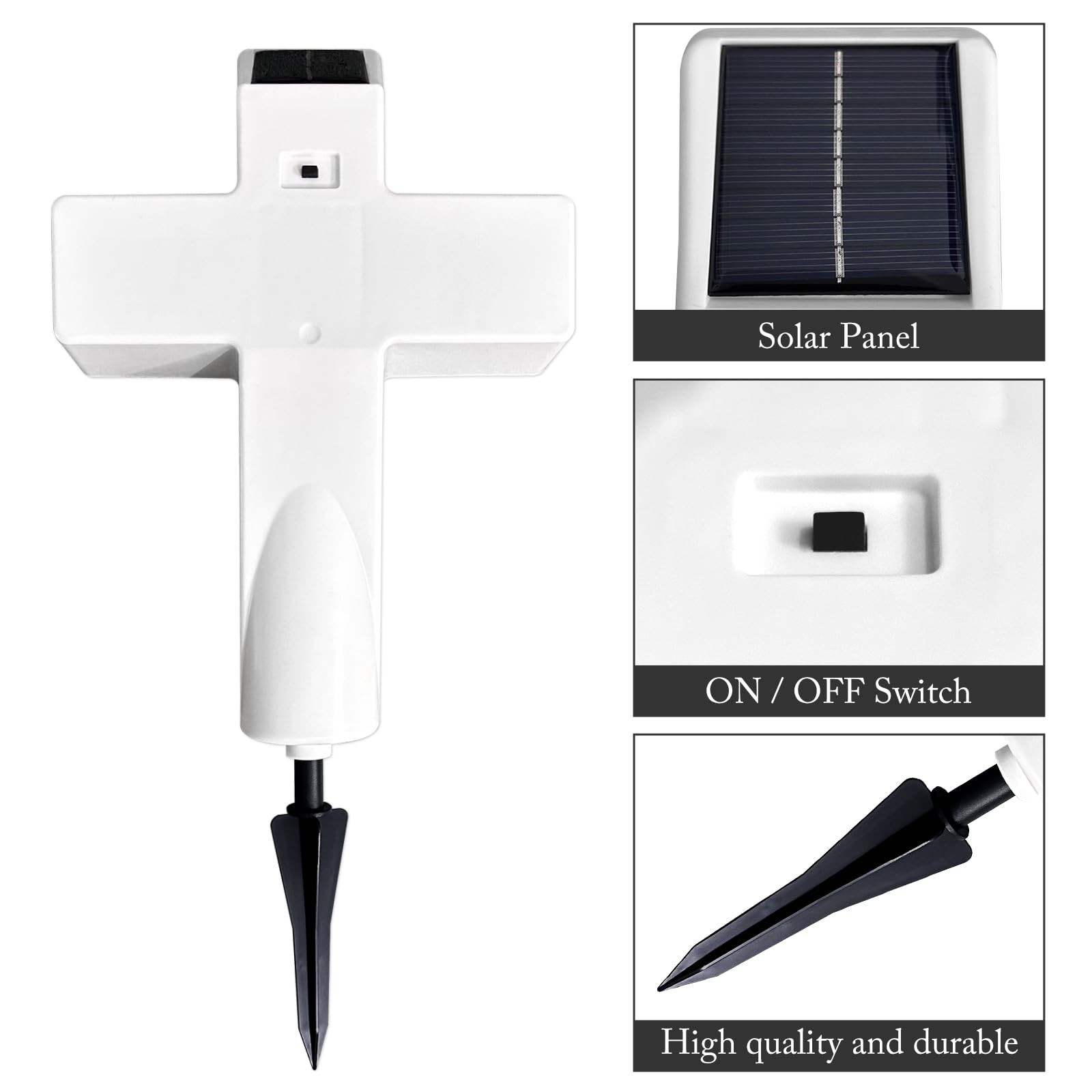 Solar Cross Light for Graves – LED Memorial Marker for Outdoor Garden Decor
