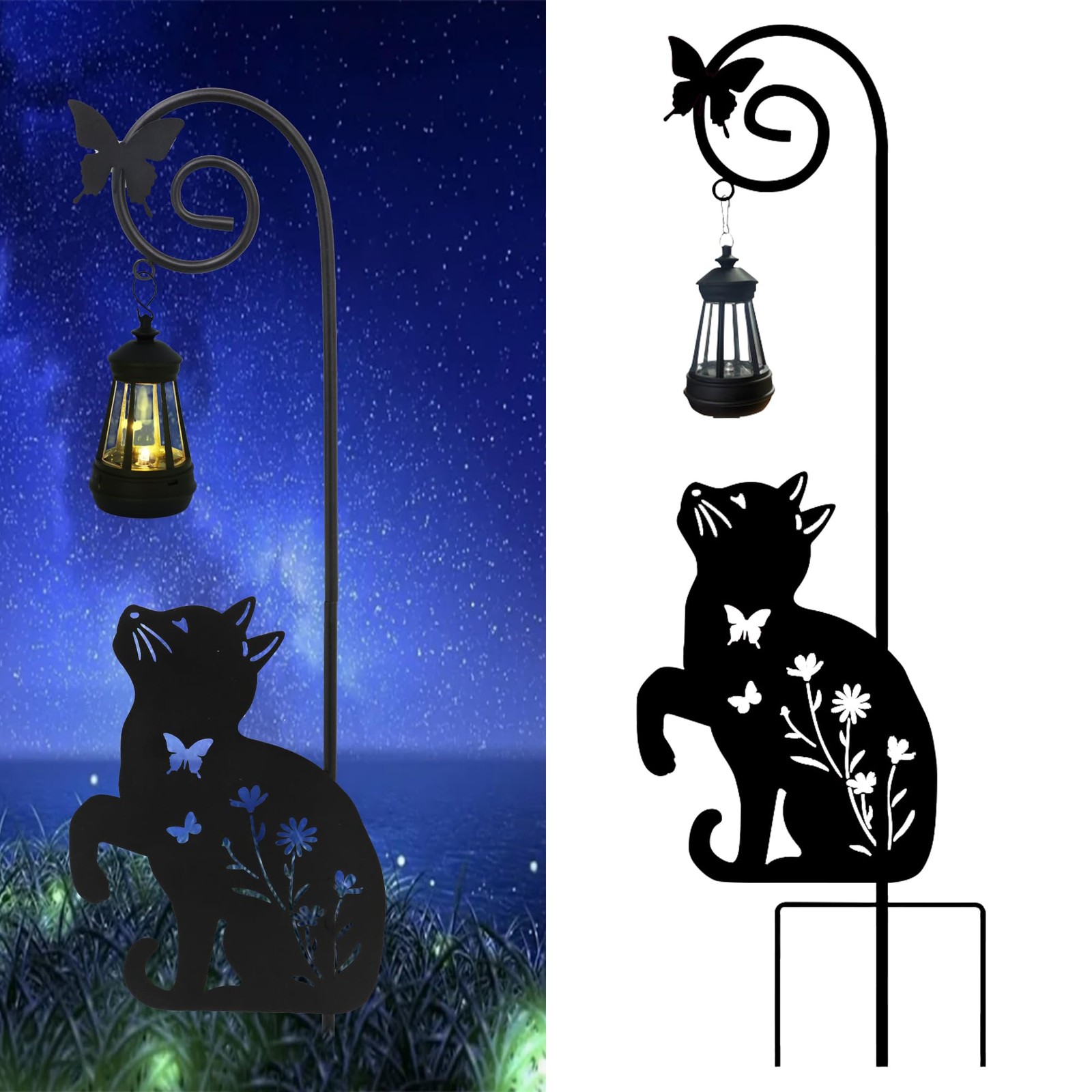 Guangxie Solar Cat Lantern Garden Stakes – Outdoor Decorative Solar Lights fo…