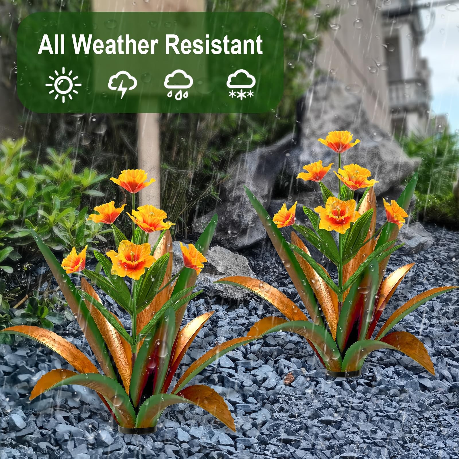 “Metal Agave Plants for Outdoor Decor Garden Art Gift Set 2 Pack”