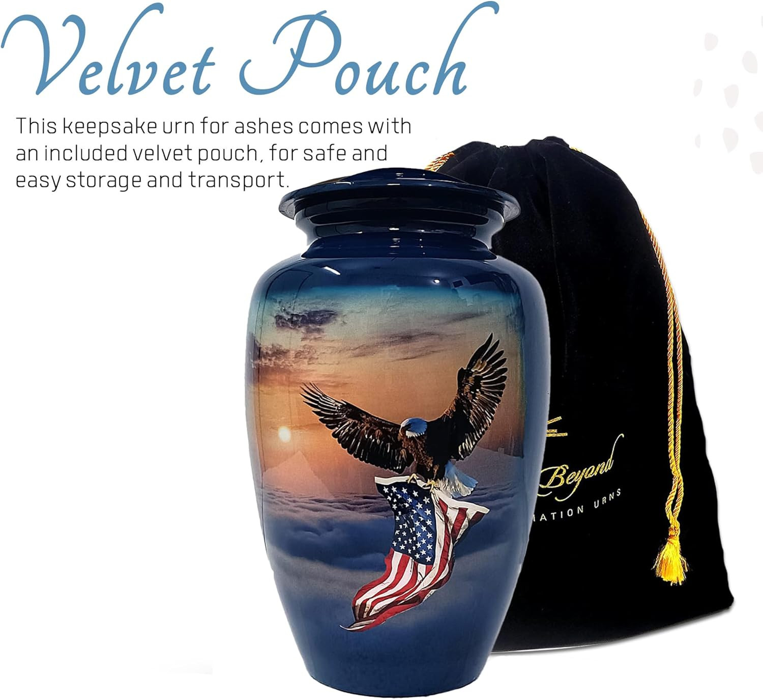 American Flag Eagle Cremation Urns for Human Ashes Adult Male Female Patriotic U