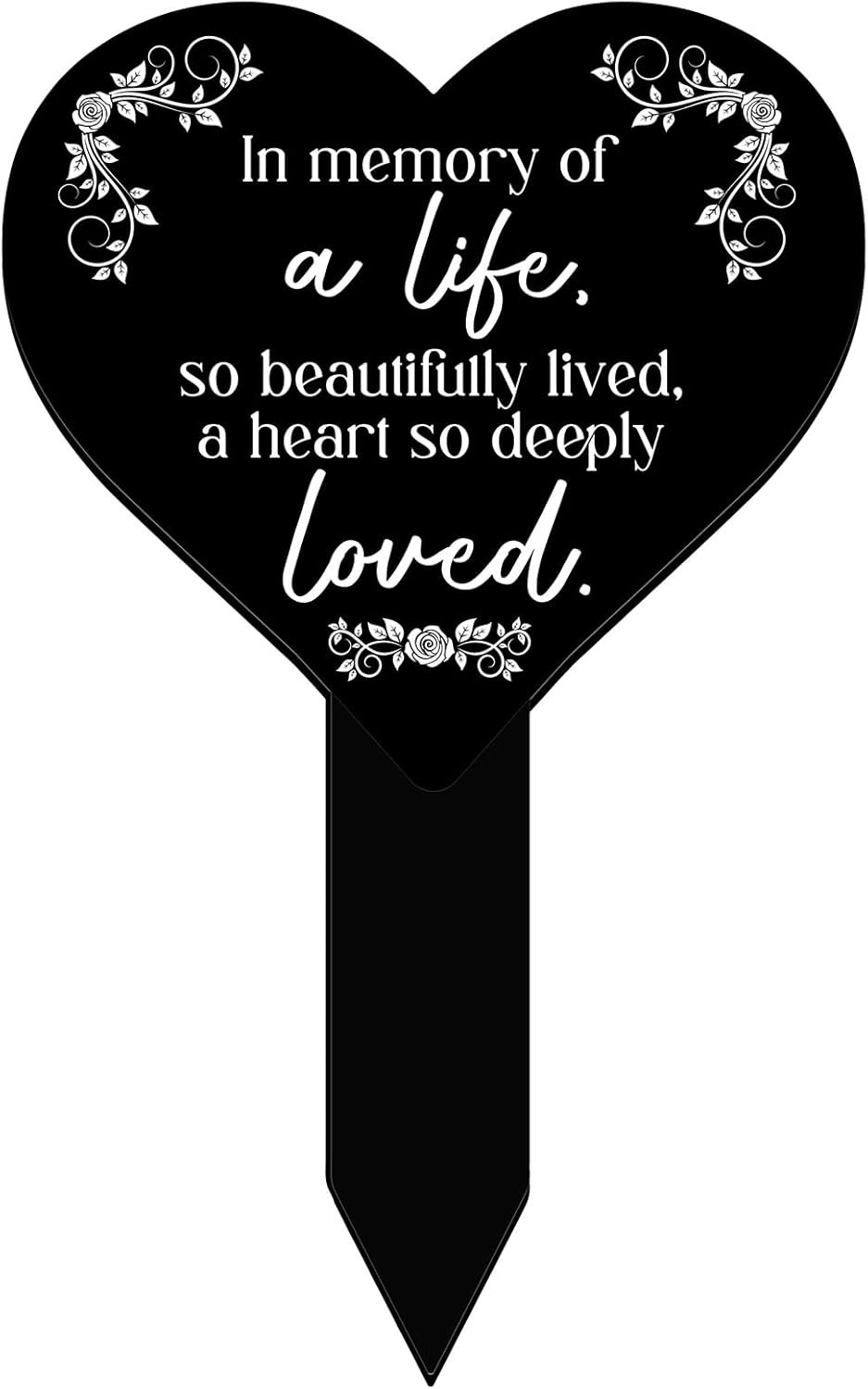 Memorial Grave Markers Heart Shaped Remembrance Plaque Stake Memorial Garden Mar