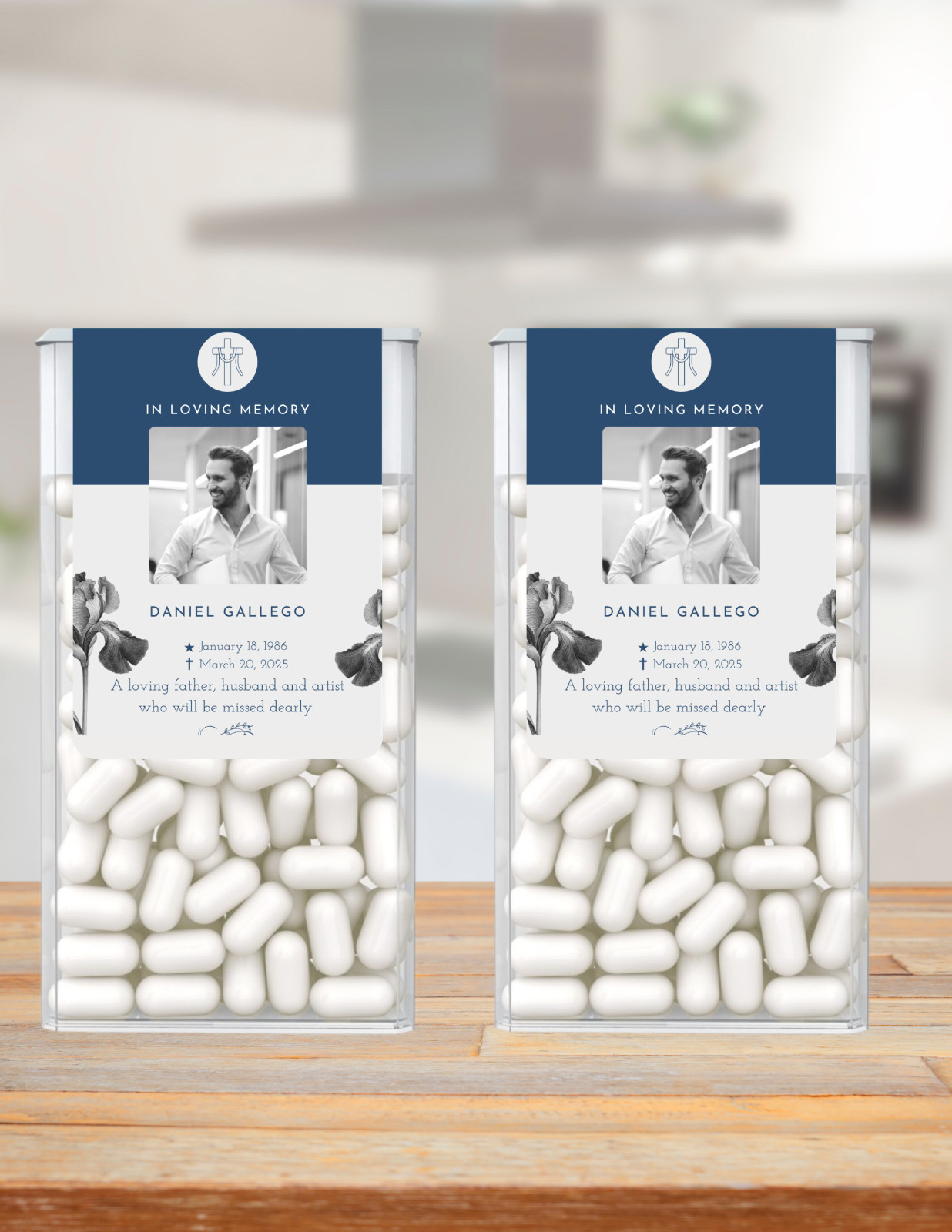 In Loving Memory | Memorial Mint Labels | Personalized Photo Tribute | Funeral