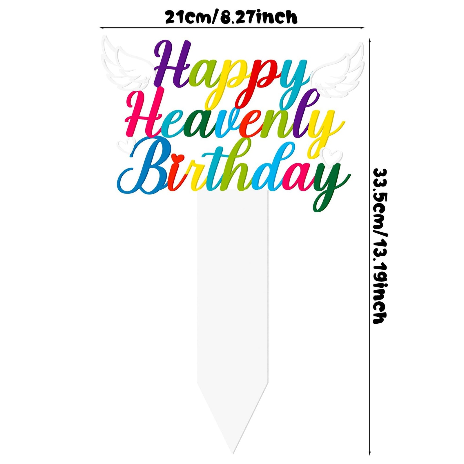 Happy Birthday in Heaven Metal Grave Marker – Sympathy Plaque for Cemetery Decor