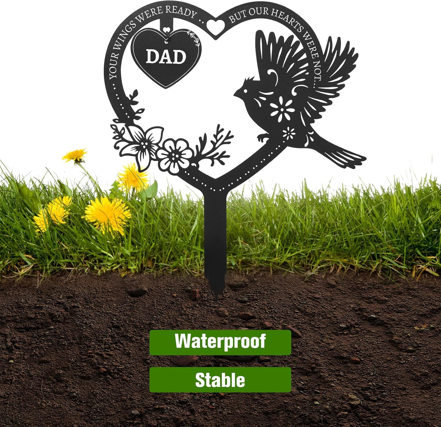 Memorial Plaques for Dad, Cemetery Decorations, Garden Grave Plaques for Outd…