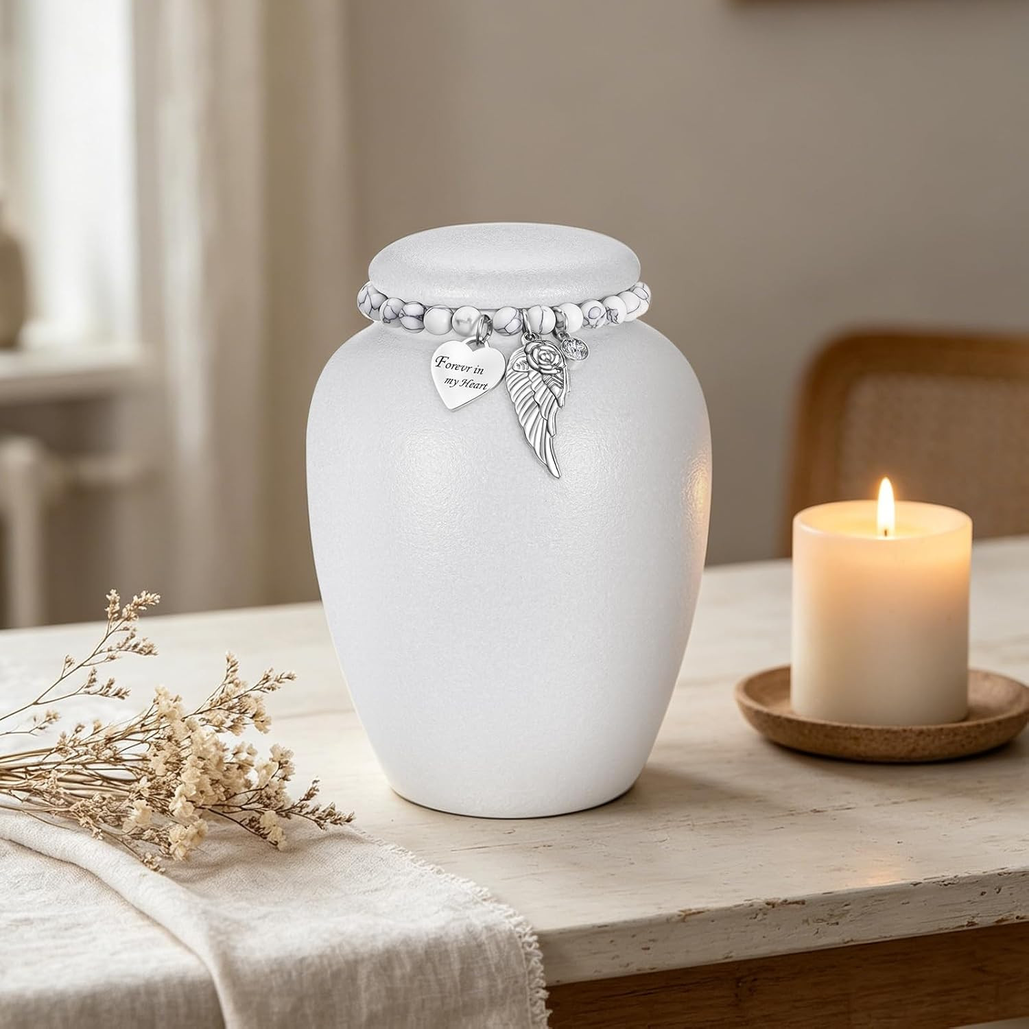 Ceramic Cremation Urn for Human Ashes for Men Women 4.8In Medium Urn for Ashes f
