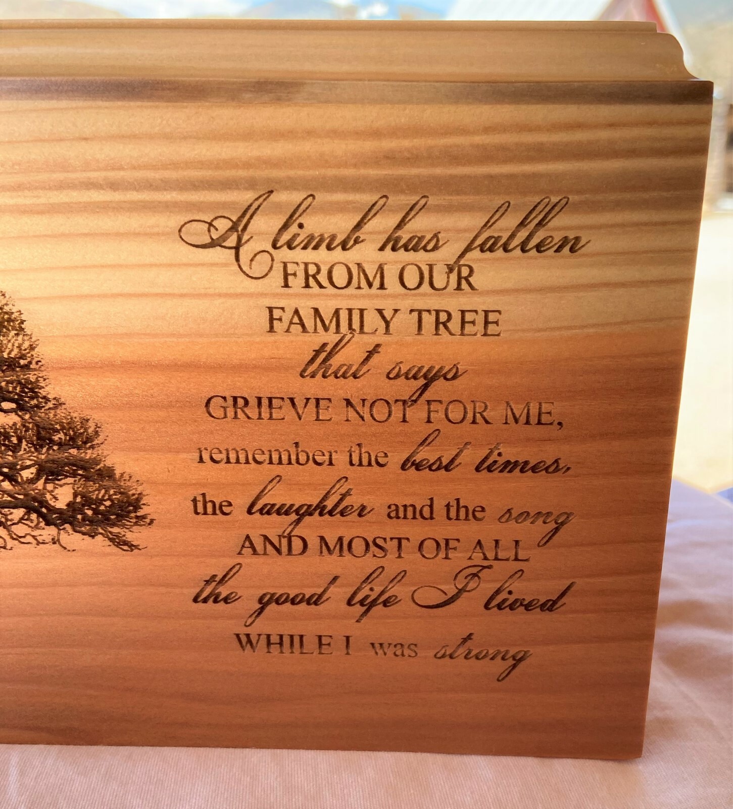 Small Human Wood Cremation Urn – Laser Engraved