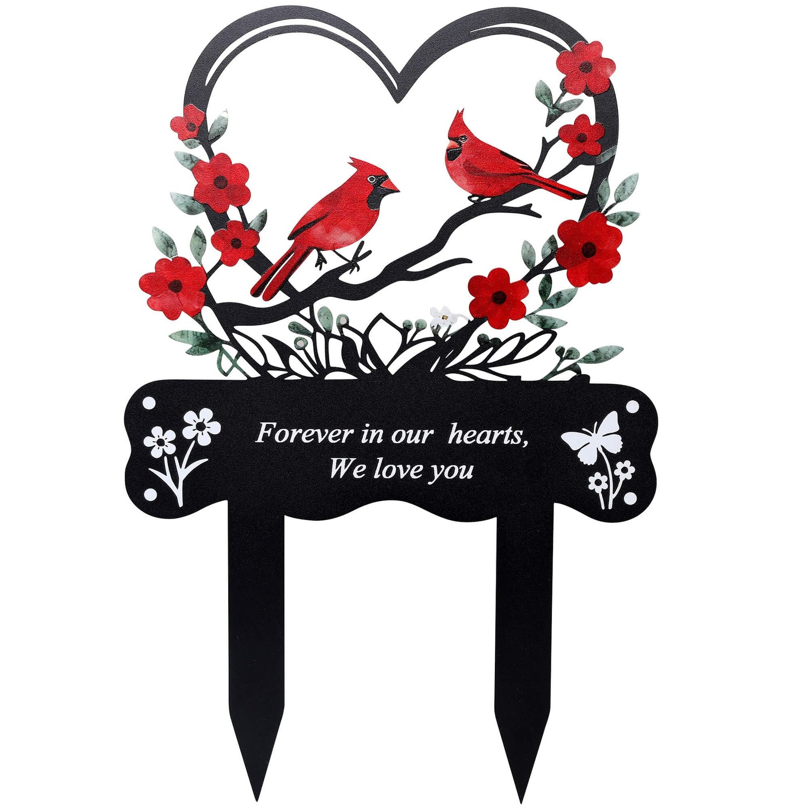 Wocst Cemetery Decorations for Grave Memorial Plaque Stake Grave Marker Cardinal