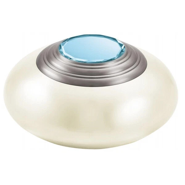 Handcrafted Brass Gem On Top With Polished Accents Ivory Marcelo Miniature Urn