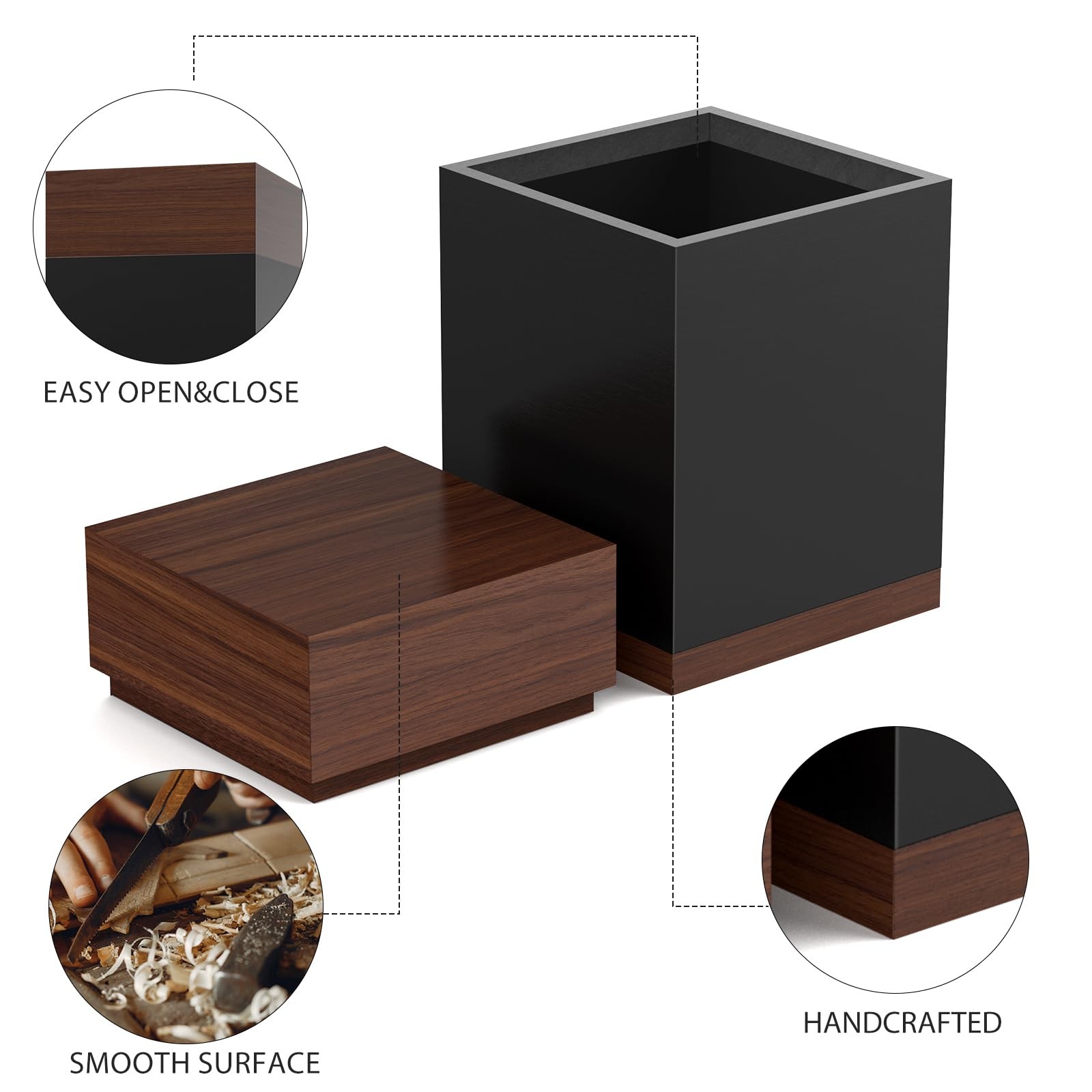 Wooden Cremation Urns for Human Ashes Adult Black Urn, Decorative Urns for As…