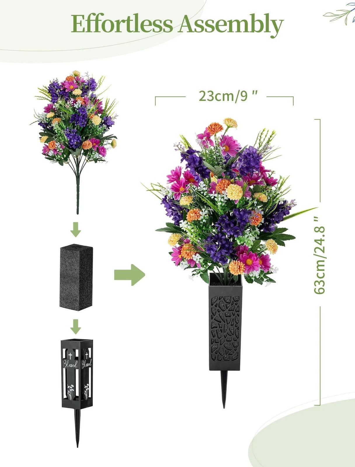 Artificial Cemetery Flowers for Grave: Memorial Day Flowers for Cemetery – Ou…