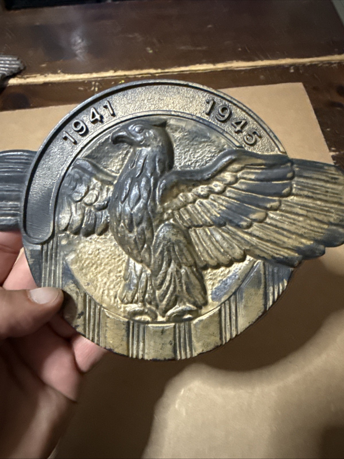 WWII Veteran Grave Marker U.S. Military 1941-1945 Flag Emblem Galeton, PA (READ)