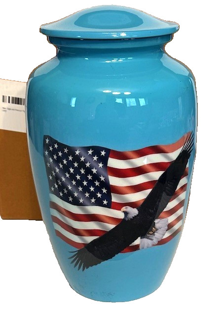 American Eagle Patriotic Cremation Urn for Adult Human Ashes Large