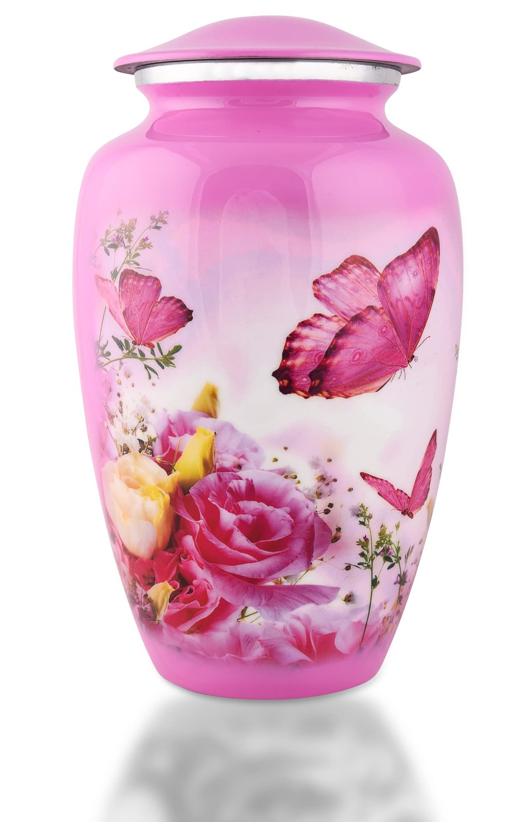 BOLD & DIVINE Adult Pink Butterfly Cremation Urn | Human Ashes Adult Memorial ur