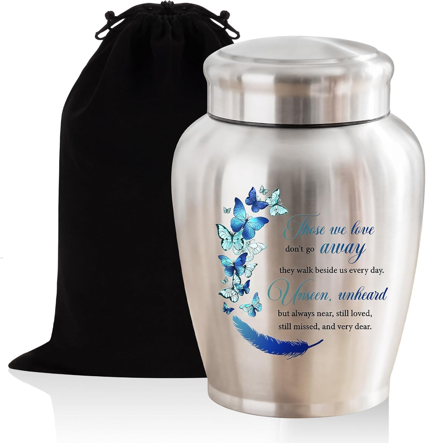 Urns for Human Ashes-Decorative Urns, Stainless Steel Urns Funeral Keepsake for