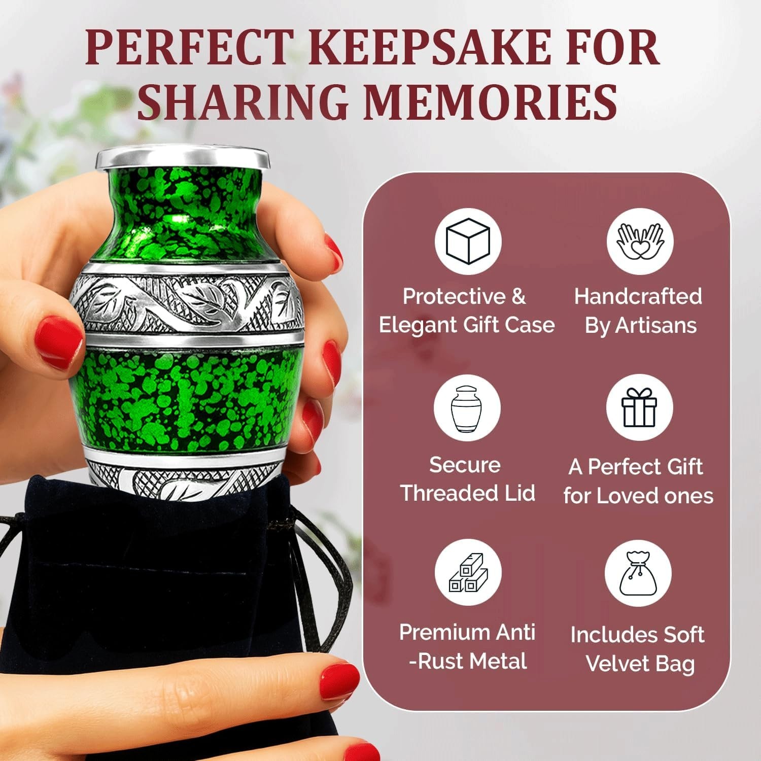 Small Urns for Human Ashes Keepsake Set – Mini Urns for Ashes Men & Women – H…