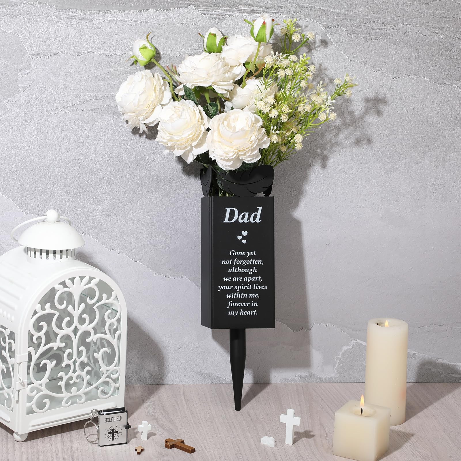 Geosar Father’s Day Dad Memorial Stakes Grave Cemetery Decorations Metal Feat…