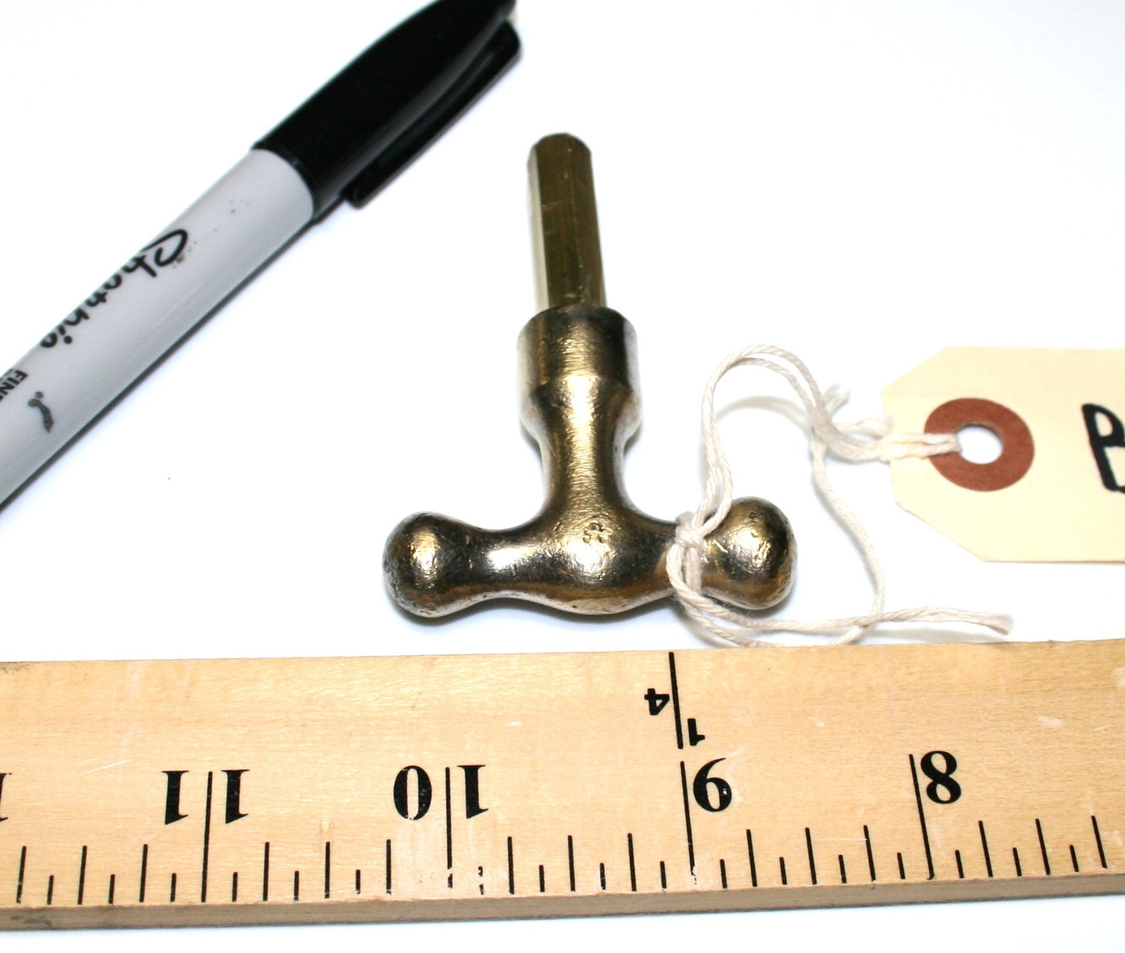 Small Brass Pocket Casket Key / Coffin Key