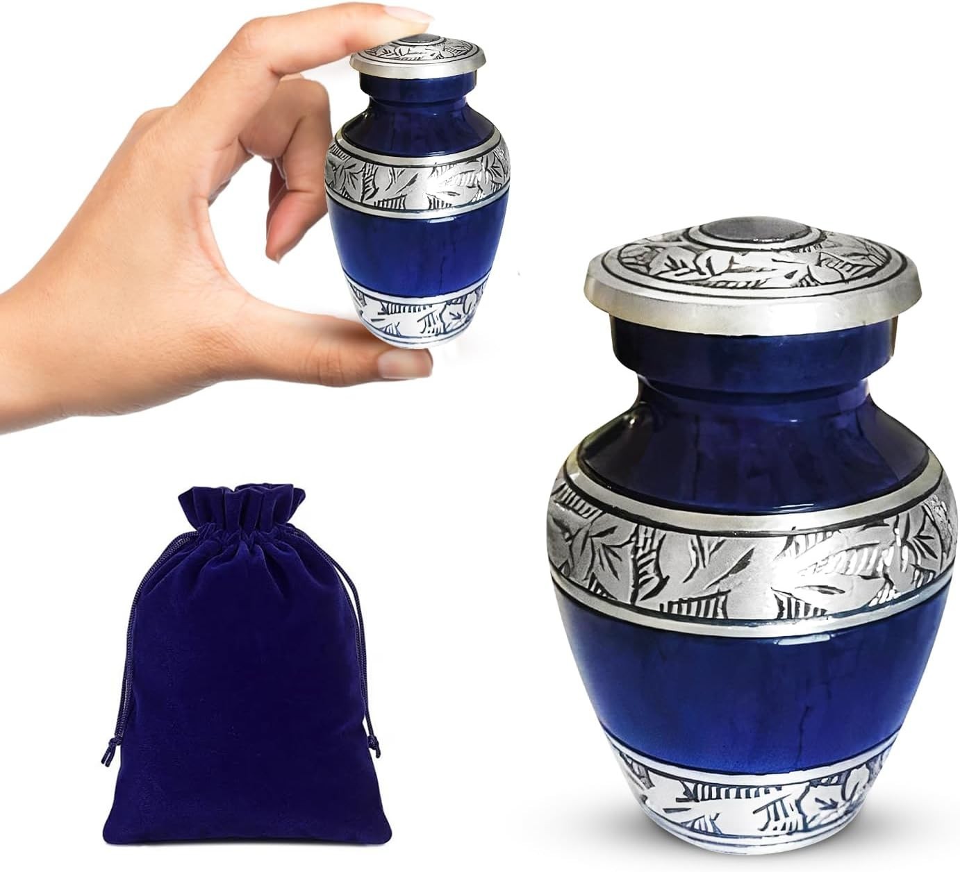 Handcrafted Brass Keepsake Urns for Ashes – Compact 3