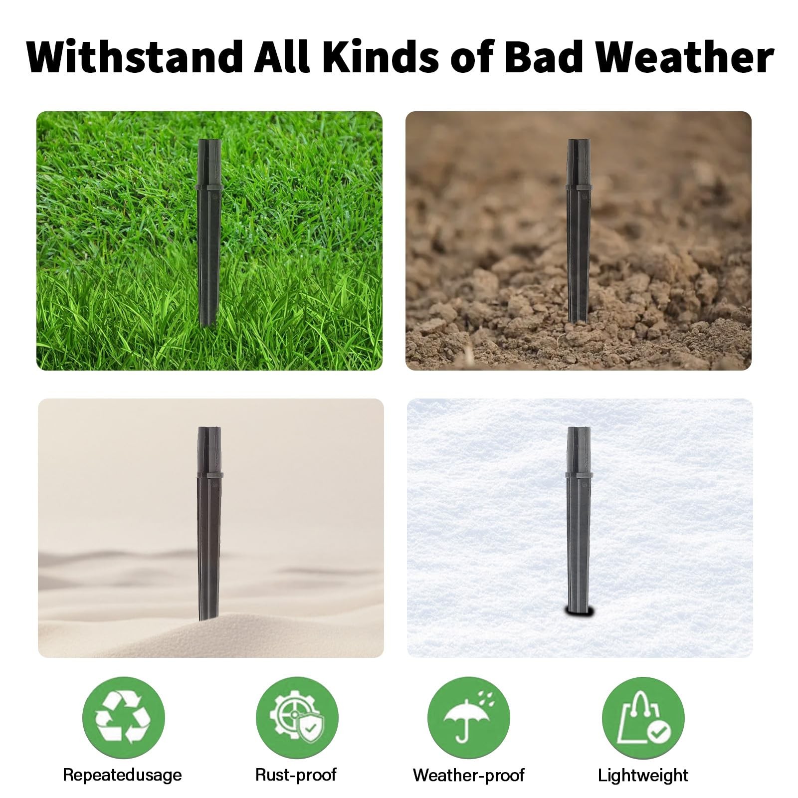 8 Pcs Solar Light Stakes (Fit for Inner Diameter 0.6inch),Reinforced Ground S…