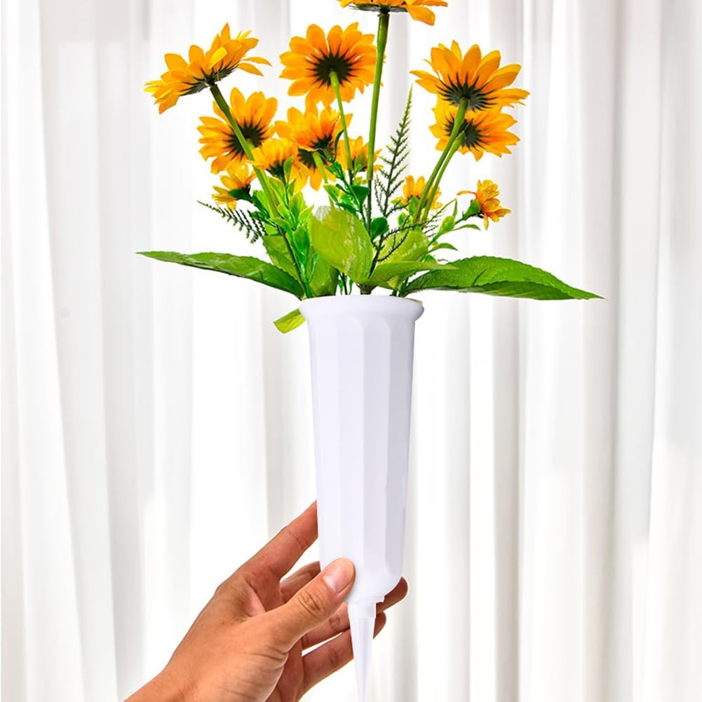 Frinovalt 2pcs Ccemetery Vases for Grave,Plant Flowers Holder with a Stake an…