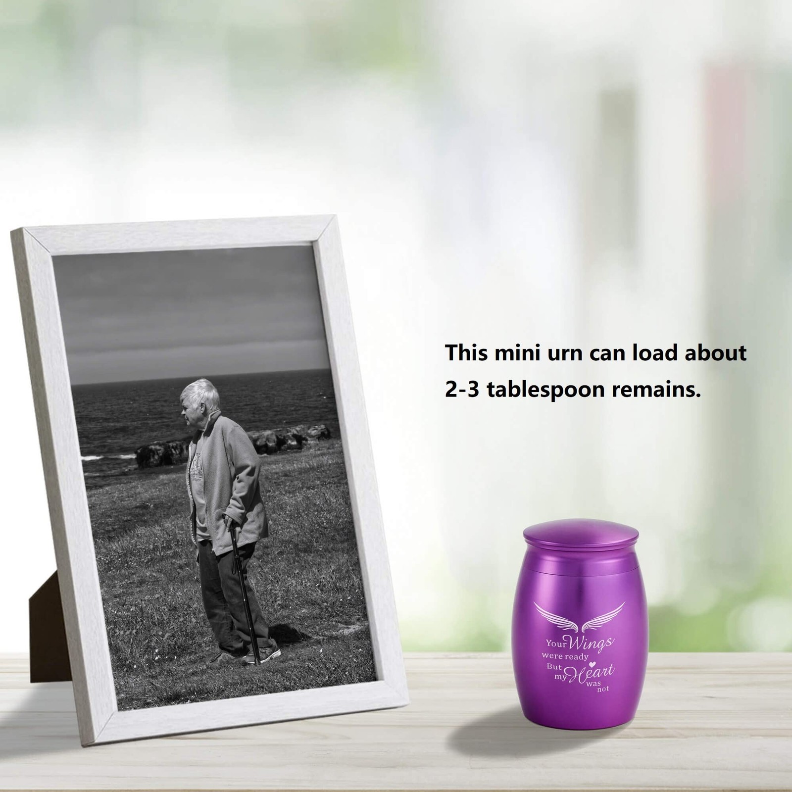Mini Keepsake Urn For Adult Ashes Female/mom/women/grandma With Angel Wings 1.7x