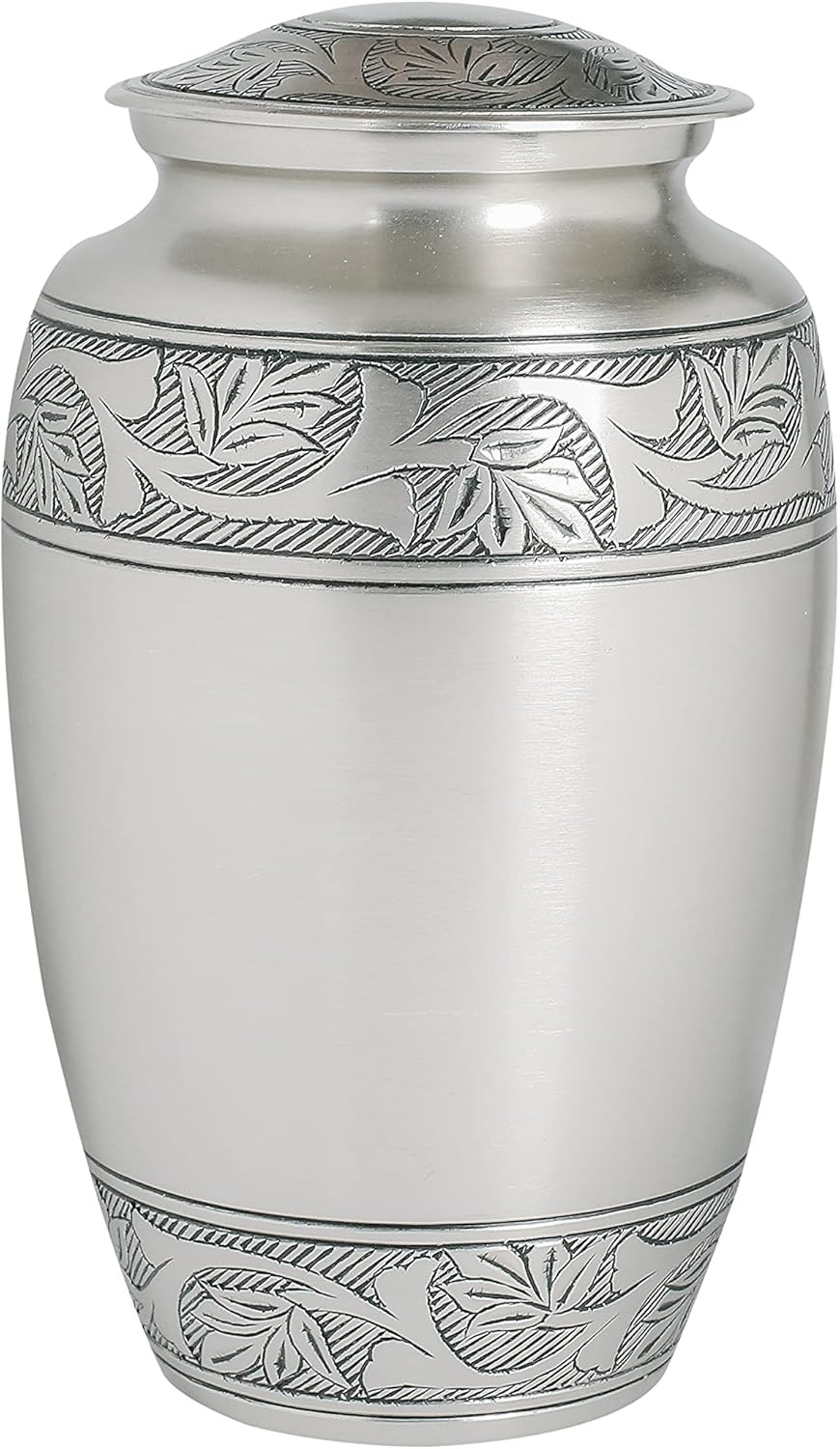 Lightnpro Pewter Cremation Urn for Human Ashes Adult, Hand Crafted Cardinal Buri