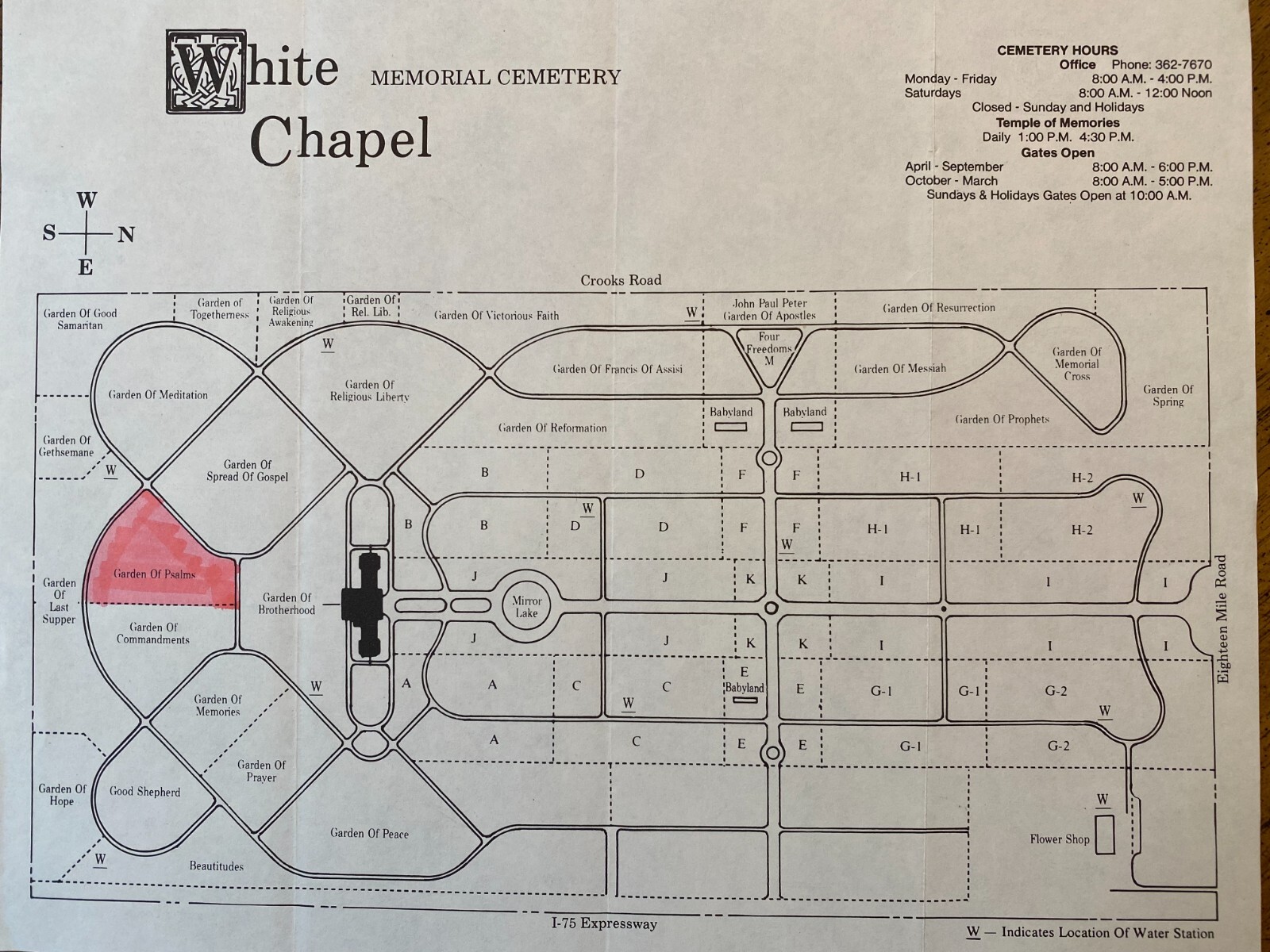 Four Cemetery Plots in White Chapel Cemetery Troy, Michigan