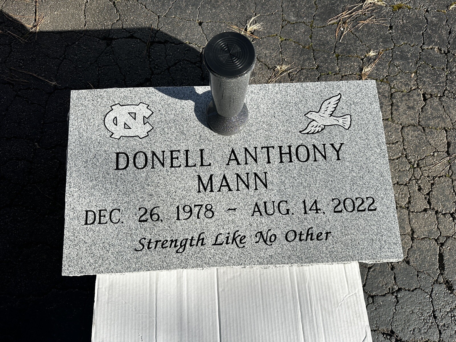 28” x 16” x 4” Flat Marker Headstone Gray Granite (Engraving & Vase Included)