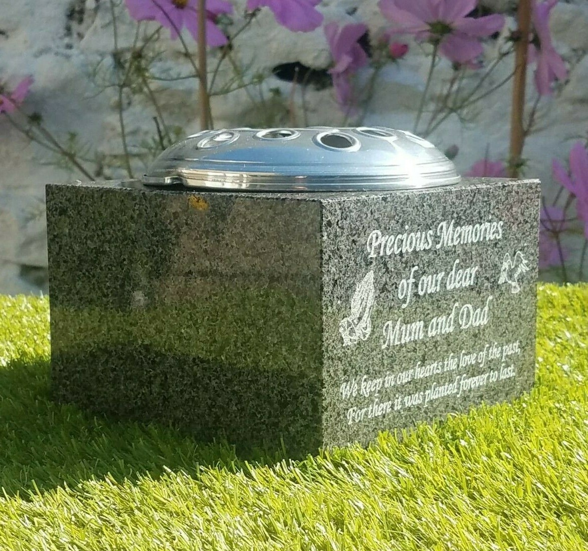 Personalised Granite Memorial Vase Grave Pot Flower Holder Cemetery Grave Vase