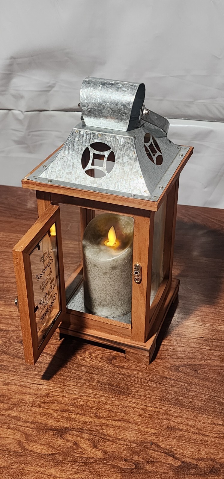 Memorial Lantern, Unique Sympathy Gift for Loss of Loved One. Large with candle