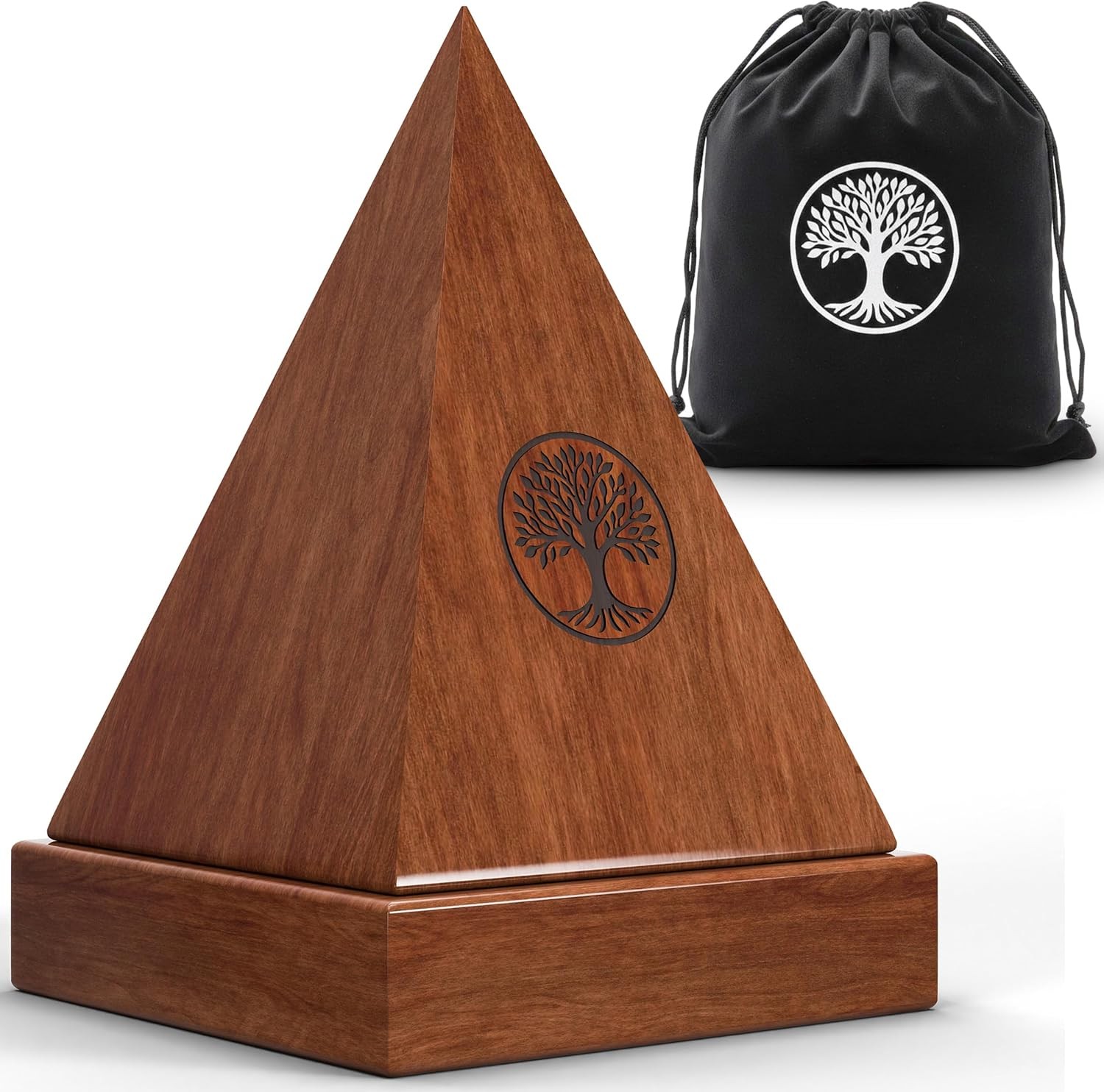 Walnut Ash Urn Cremation Memorial Biodegradable Handcrafted Wood Adult Human Ash