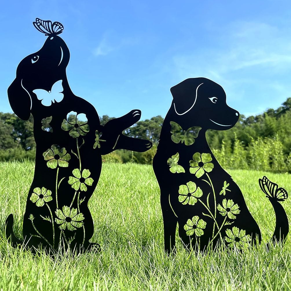 “17” Metal Dog Garden Stakes – Rust-Proof Outdoor Decor for Dog Lovers”