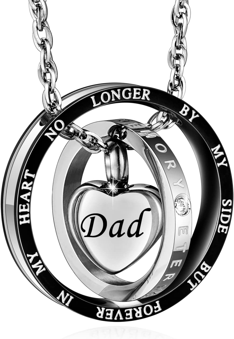 DAD No Longer By My Side Cremation Urn Necklace for Ashes Memorial Keepsake Gift