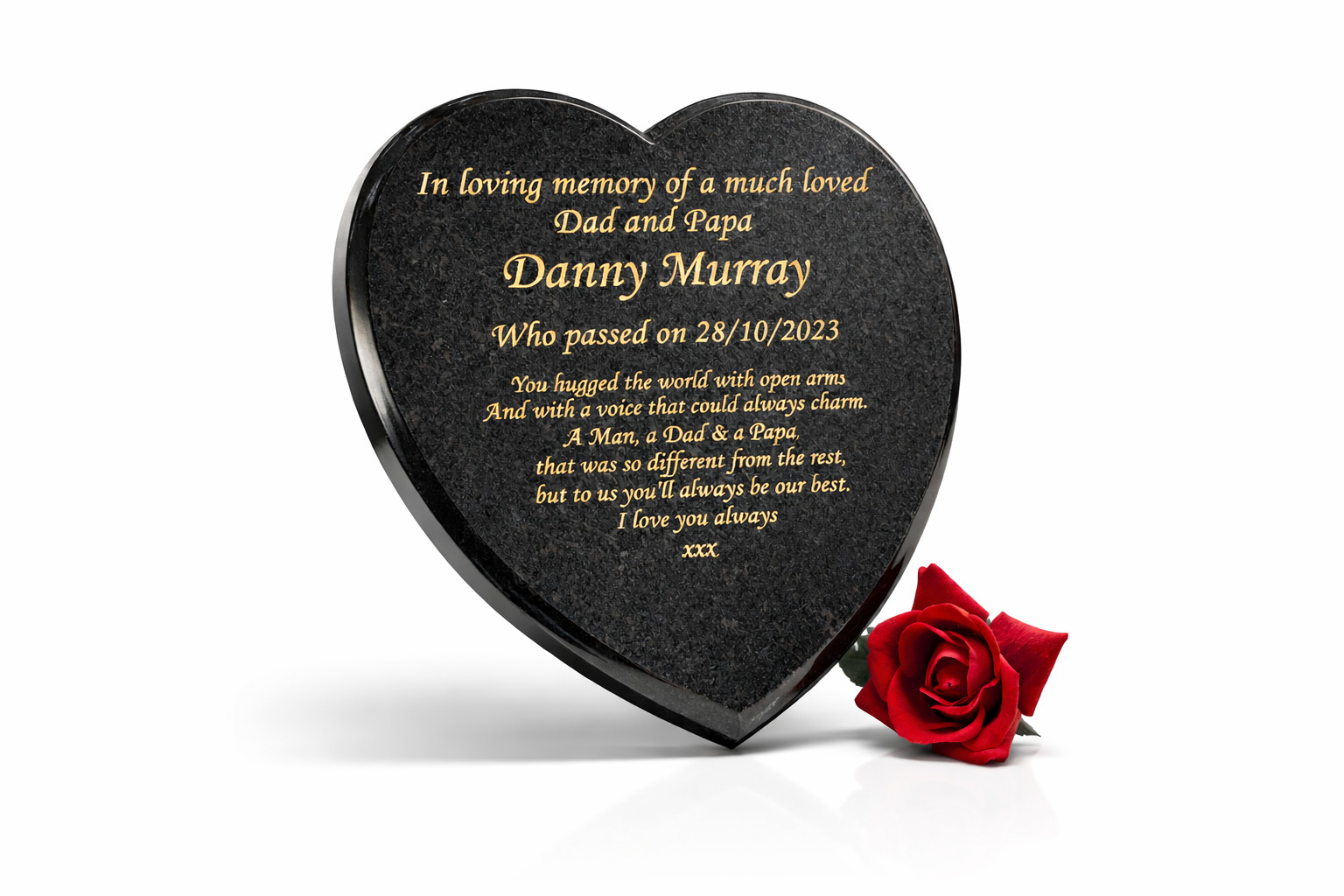Personalised Grave Marker Grave Stone Heart shaped Engraved Grave Stone Plaque