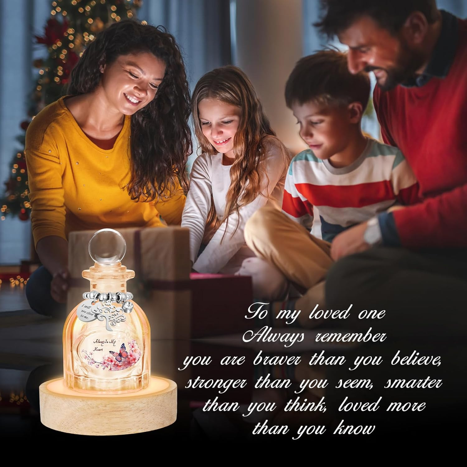 Glass Mini Urns for Human Ashes, Small Urns with Multicolor Light Base