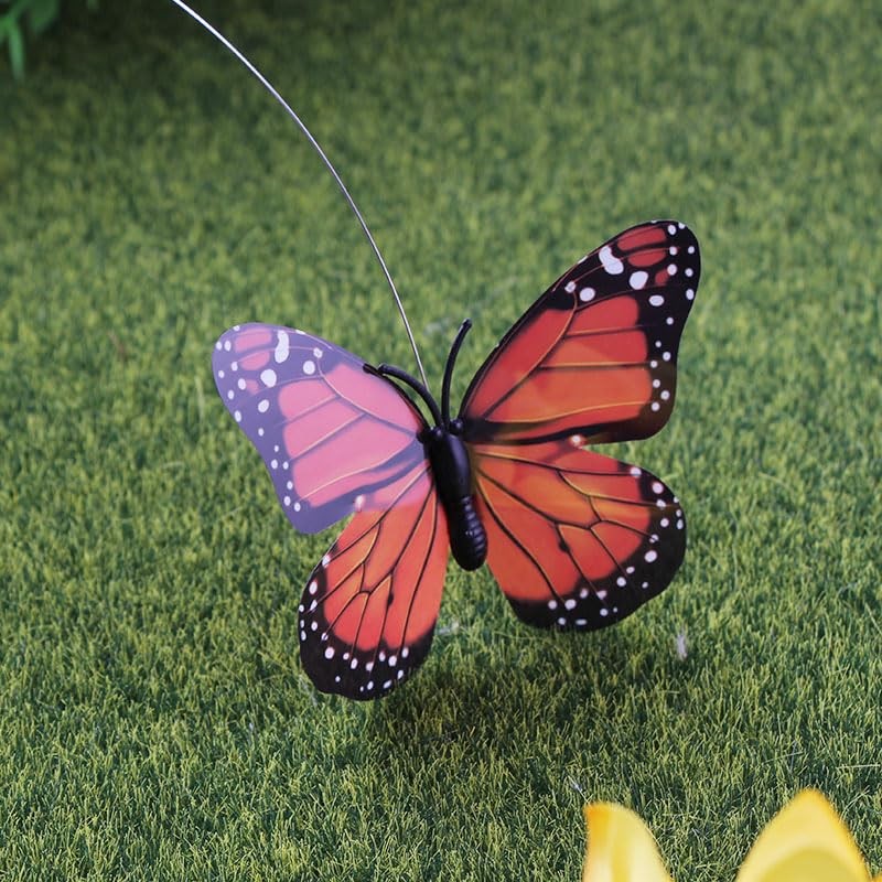 5pcs Solar/Battery Powered Fluttering Butterfly Sunflower Garden Stake (Decor…