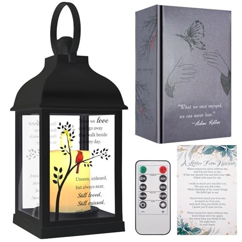Sympathy Memorial Lantern with Flickering Flame – Bereavement Keepsake for Loved