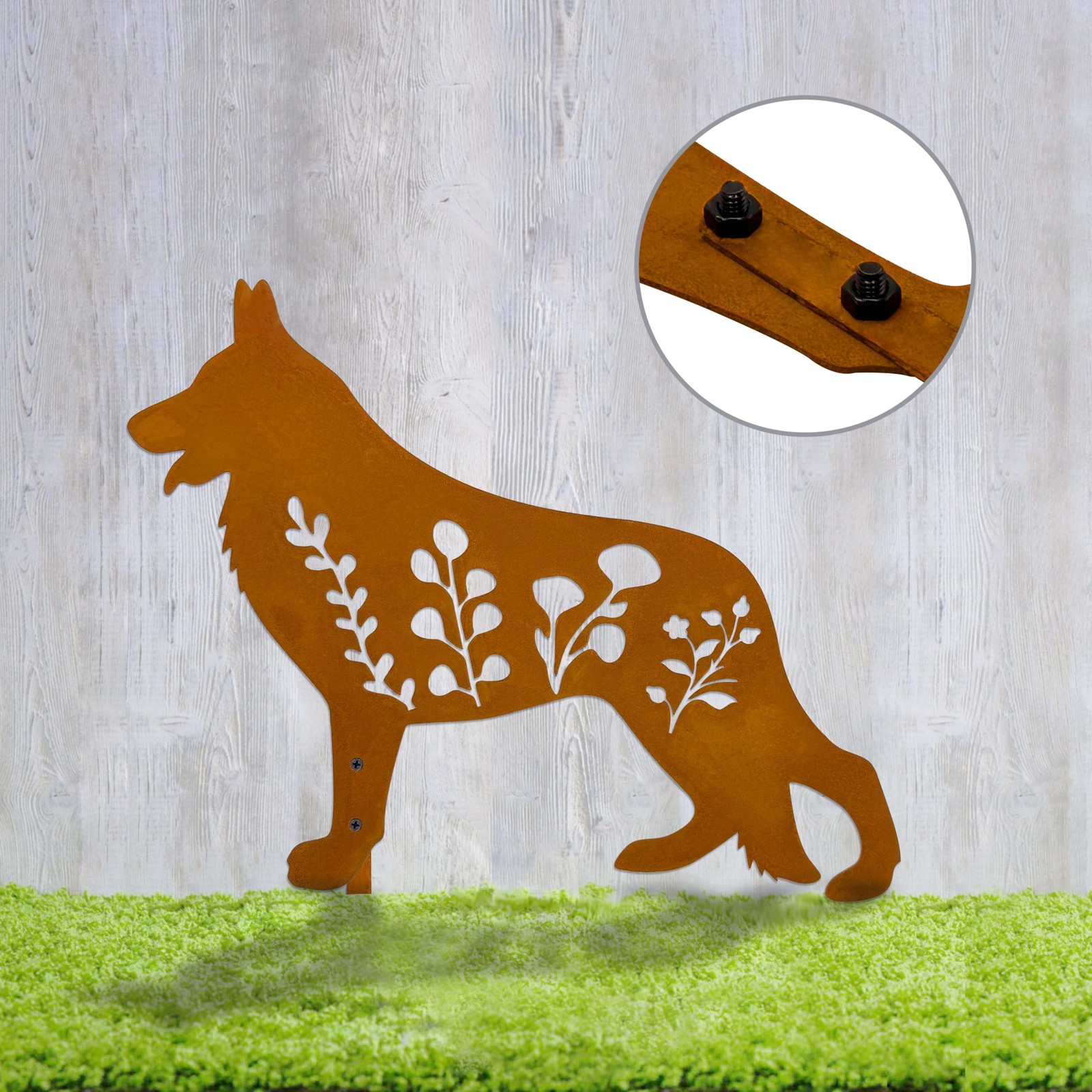 Dog Garden Stake Black Metal Outdoor Decor, Unique Gift for Dog Lovers