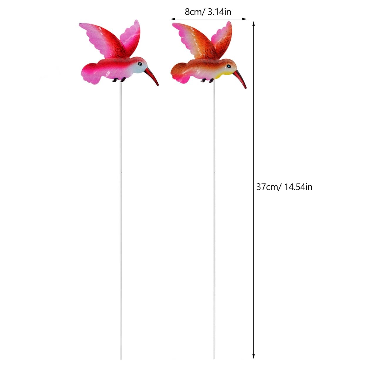 4PCS Iron Hummingbird Stakes, Bird Decorative Garden Stakes Hummingbird Garde…