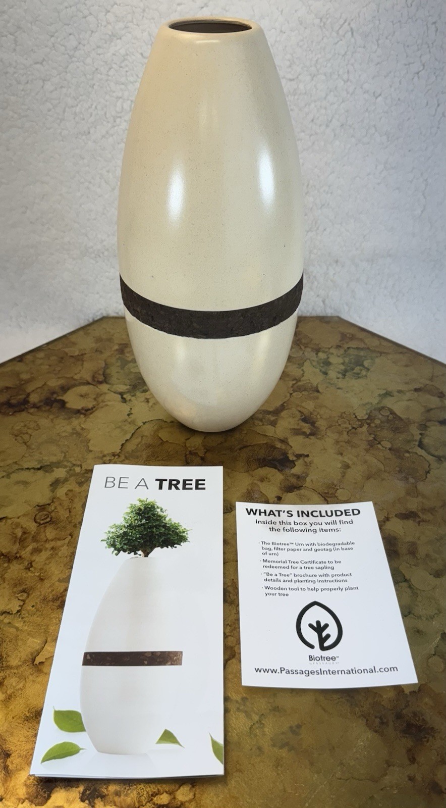 Urn Human Or Animal Urn For Ashes Biotree By Passages Celebrate Life White